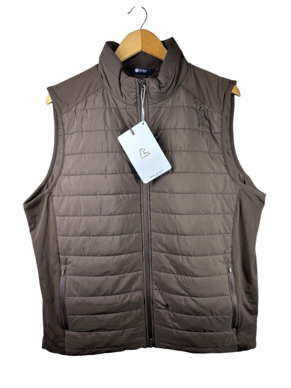 Rhoback Fulton Performance Vest Men’s XL Cocoa Brown Quilted Golf NWT